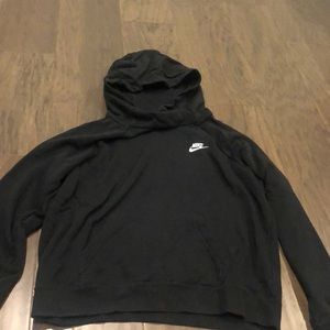 Nike women’s funnel neck hoodie, black, size medium
